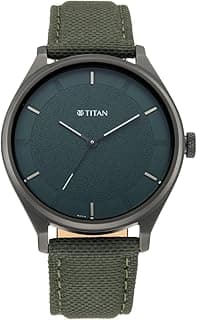 Titan Titan Workwear Quartz Analog Hunter Green Dial Olive Green Leather Strap Watch for Men - NT1802NL02