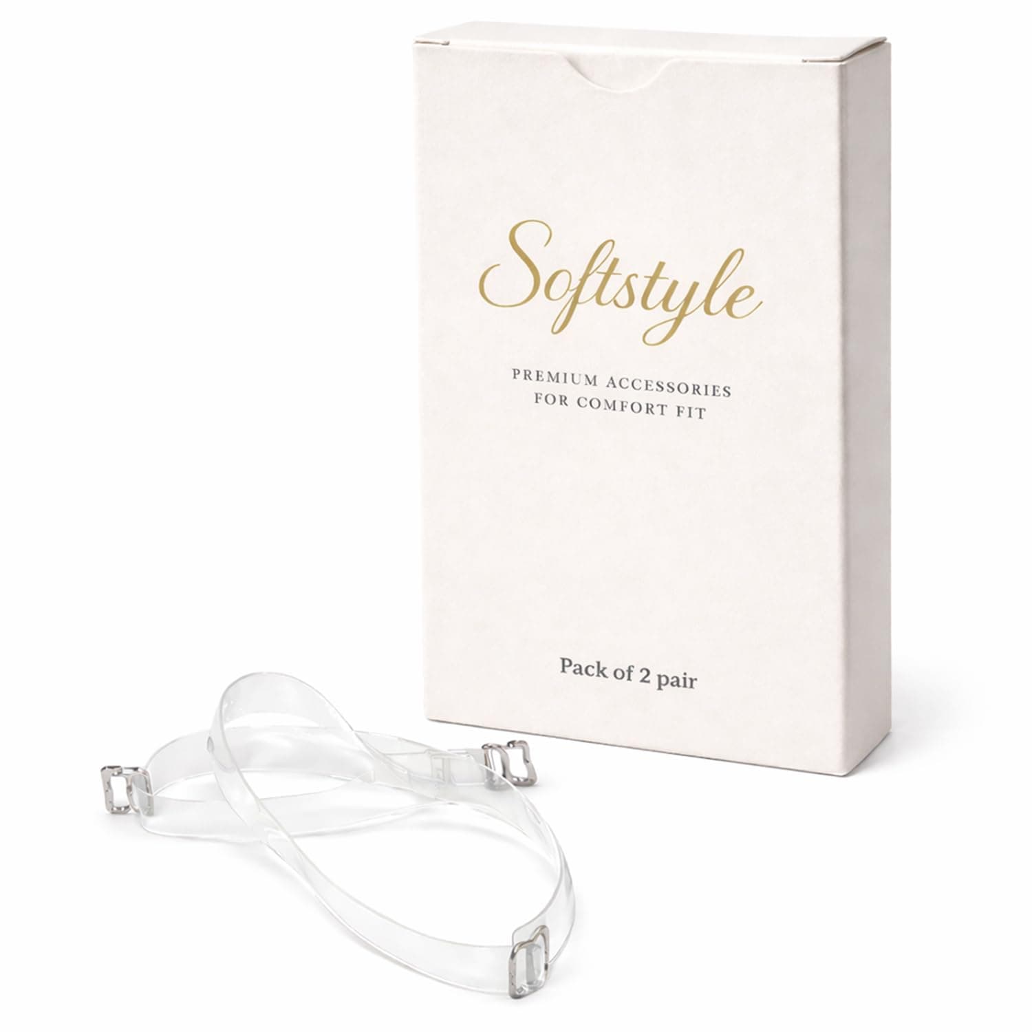 SOFTSTYLE Clear Bra Straps for Women | Transparent & Invisible Replacement Straps | Adjustable Fancy Bra Straps for Saree, Dresses & Party Wear