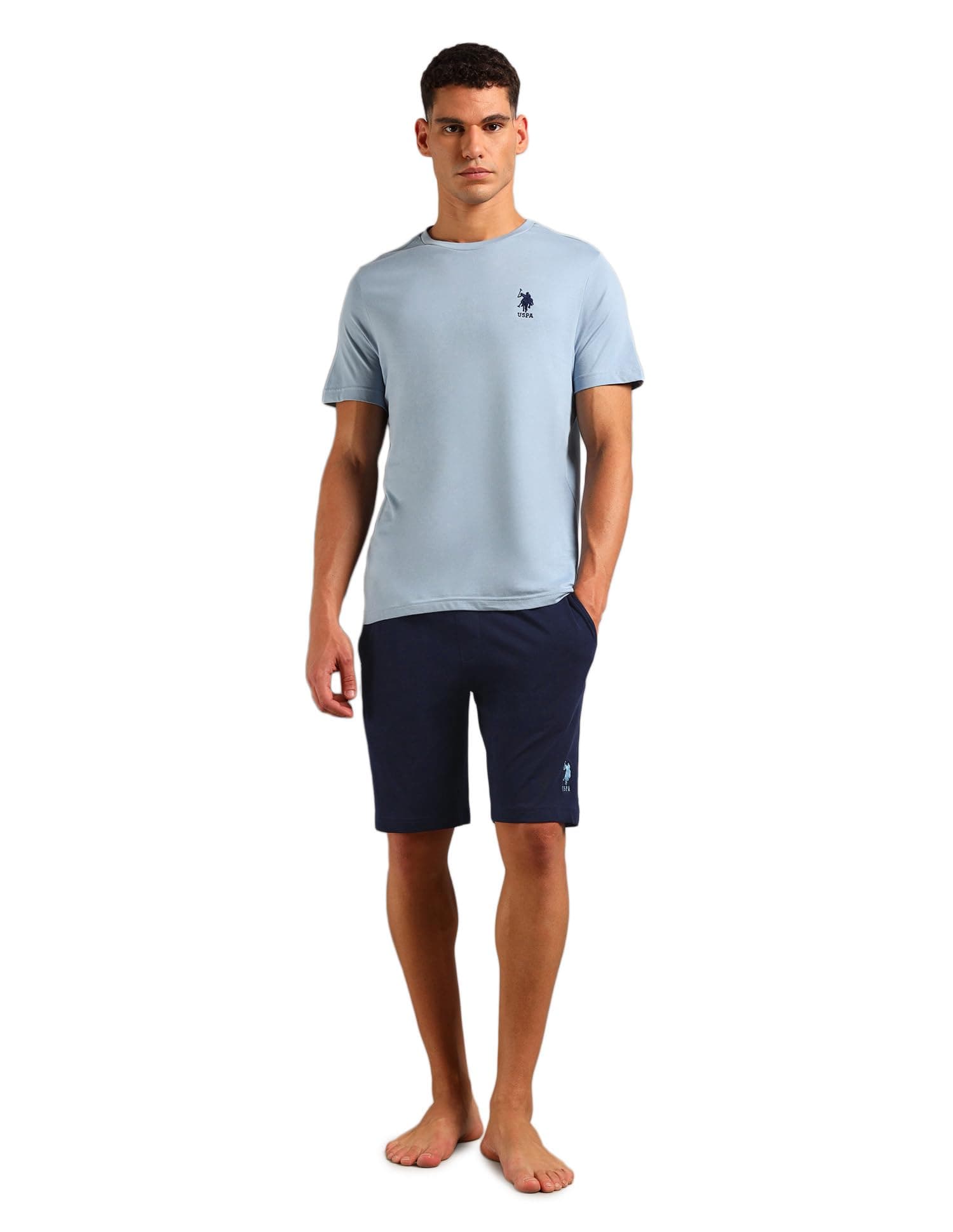 U.S. Polo ASSN. Mens SS003 Solid Cotton Sleep Sets