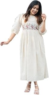 Women's Cotton Floral Embroidery Anarkali Kurti (Gown)