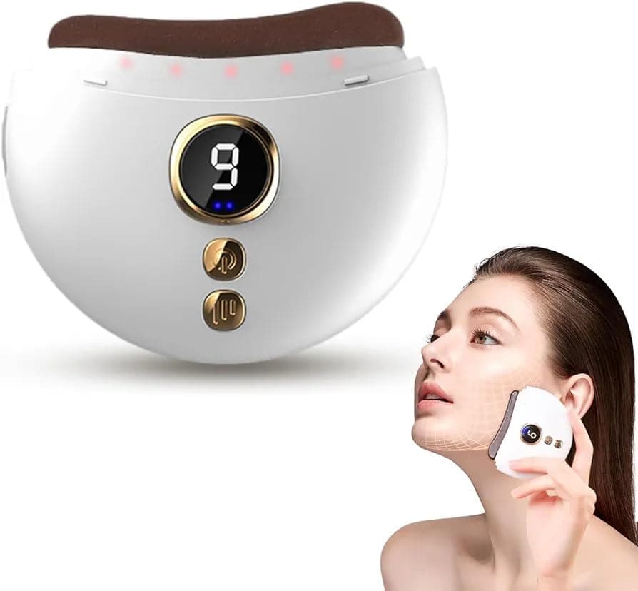 CAREMIMA Enhance Electric Bian Stone Gua Sha Massager | 9 Adjustable Vibration Modes with Red Light & Heat | Sonic Pulsation Therapy Face Device for Daily Skincare & Facial Massage