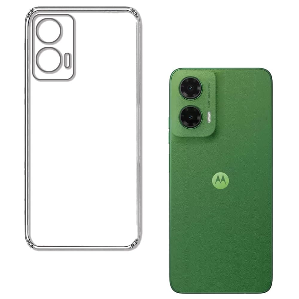 Amazon Brand - Solimo Shockproof Crystal Clear Back Cover Case for Moto G35 5G | 360 Degree Protection | Protective Design | Transparent Back Cover for Moto G35 5G