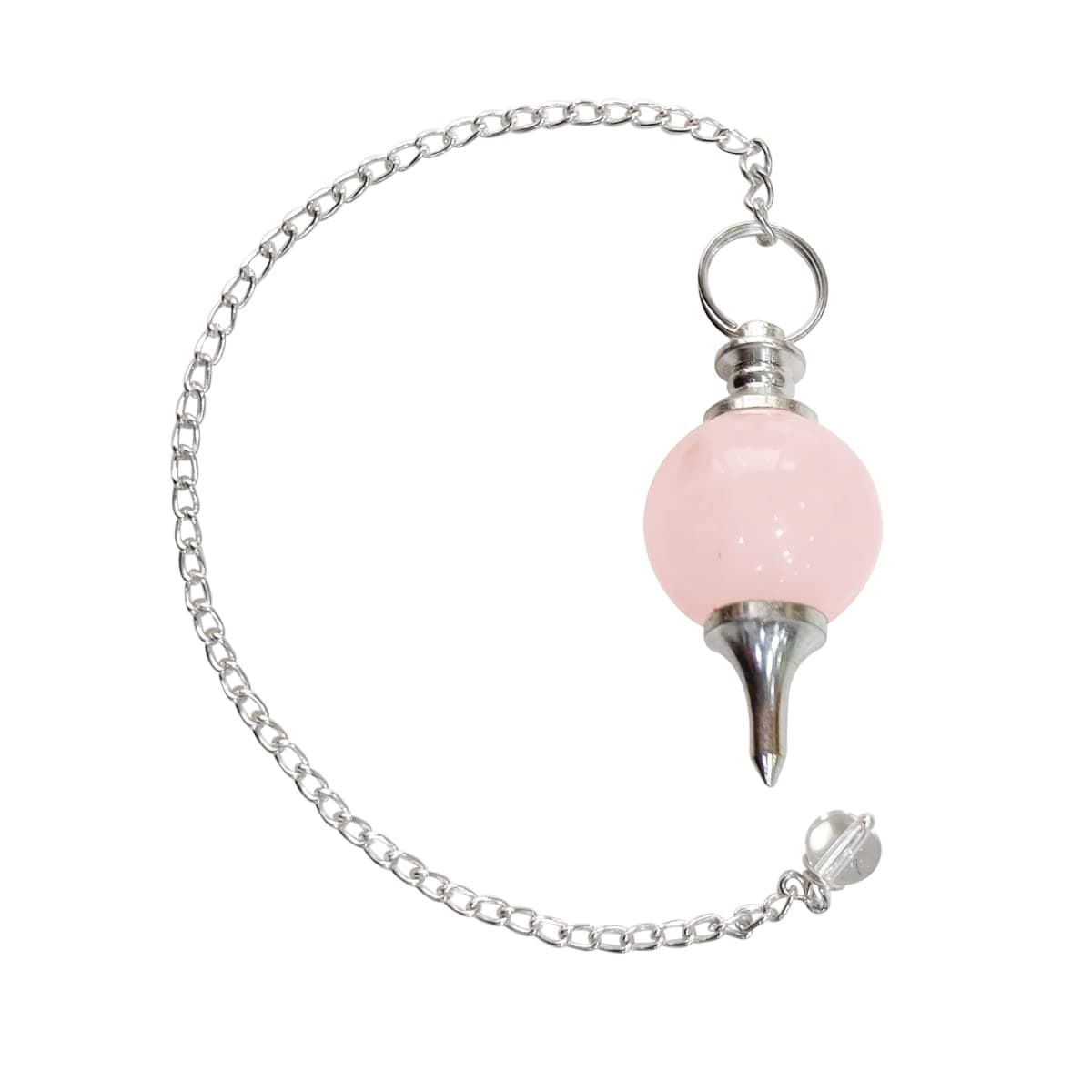Original Rose Quartz Crystal Stone Ball Pendulum | Natural Love Stone Dowsing Pendulum Meditation Tool | Healing Crystal for Reiki, Chakra Balancing & Feng Shui | Vastu Decorative Item for Home