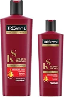 TRESemme Keratin Smooth Shampoo 340 ml & Smooth Shampoo, With Keratin And Argan Oil For Straighter, Smoother And Shinier Hair, 185 ml