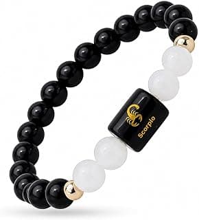 EverMineCrystal Zodiac Crystal Bracelet for Men & Women | Aries (Mesh), Taurus (Vrishabh), Gemini (Mithun), Cancer (Karka), Leo (Simha), Virgo (Kanya), Libra (Tula), Scorpio (Vrishchik), Sagittarius (Dhanu), Capricorn (Makar), Aquarius (Kumbh), Pisces (Meen) | Natural Healing Crystal Astrology Bracelet for Positivity, Protection & Balance