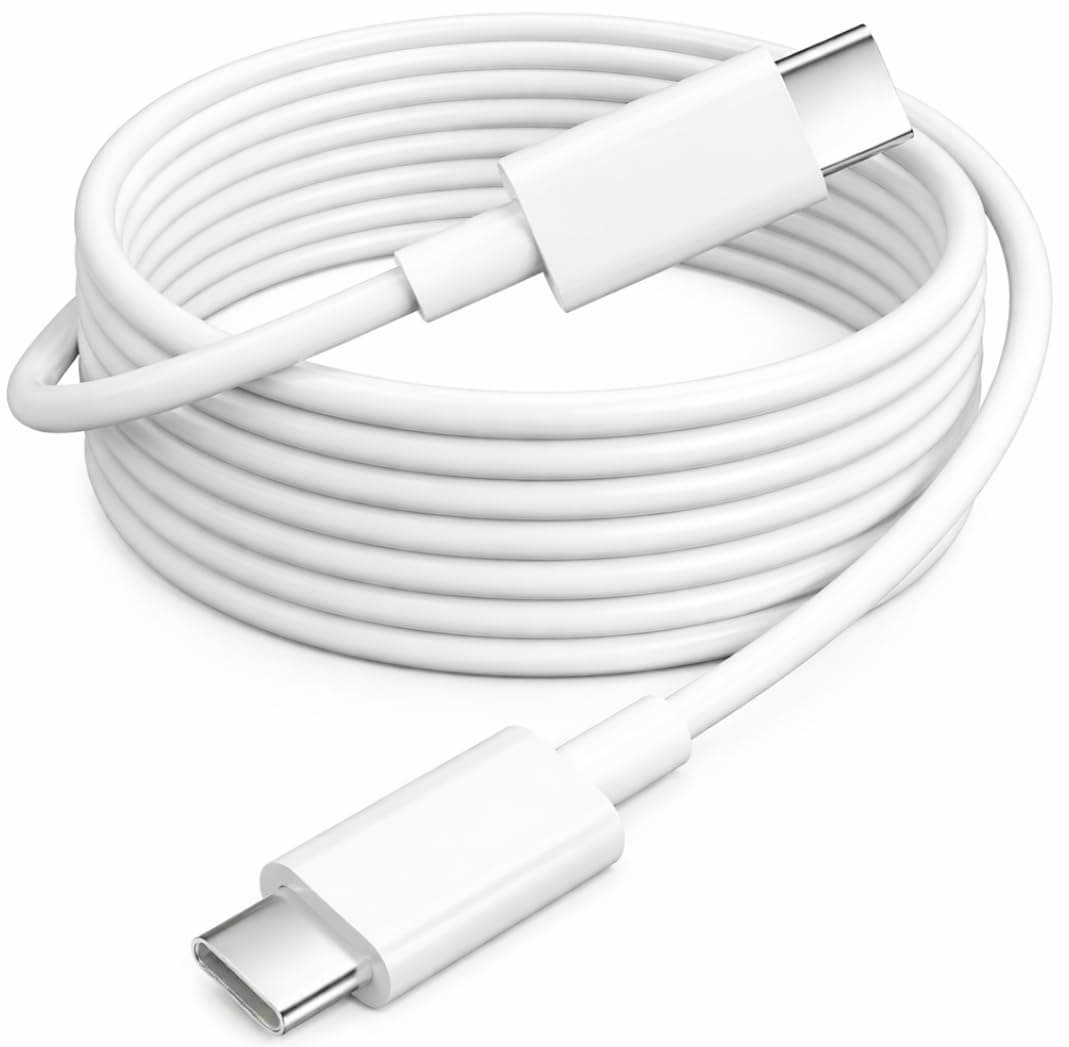 HANYCONY 45W Type-C to Type-C Charger Cable Compatible with Google Pixel 8 Pro 8 7 7 Pro 7A 6A 6 6 Pro 5 – USB-C Power Fast Charge Cord – White | Original Charging Speed