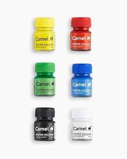 Camel Student Poster Colours – 6 Shades (10ml) | Bright, Washable & Easy-to-Mix Colour