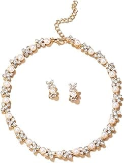 Shining Diva Fashion Necklace Jewellery Set for Women Latest Stylish Design Fancy Pearl Choker (15219s)
