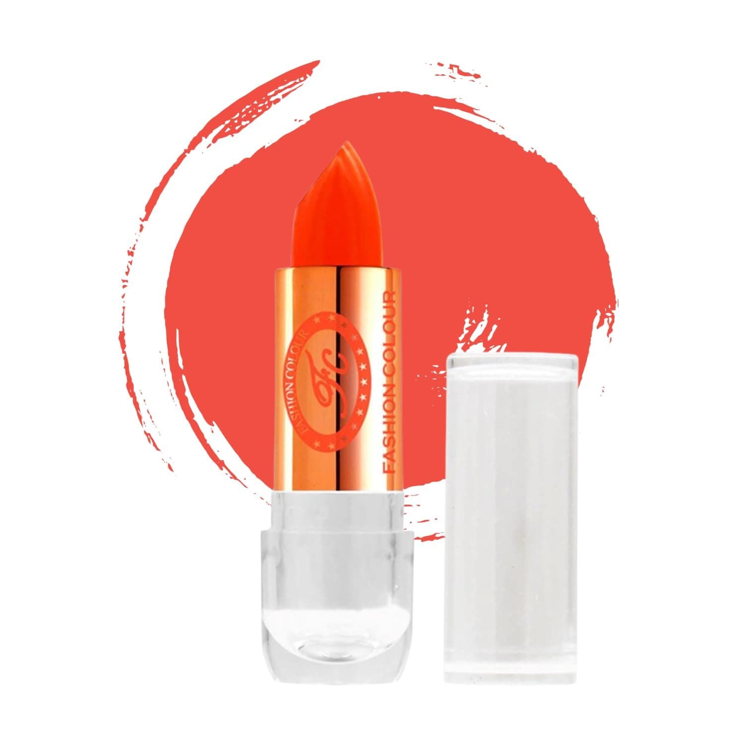Fashion Colour Gel Lipstick 603 Orange | Long-Lasting, Smudge-Proof, Hydrating Formula | Creamy Matte Finish, Rich Pigment, Non-Drying Lip Makeup | Lightweight, Smooth Application, Travel-Friendly