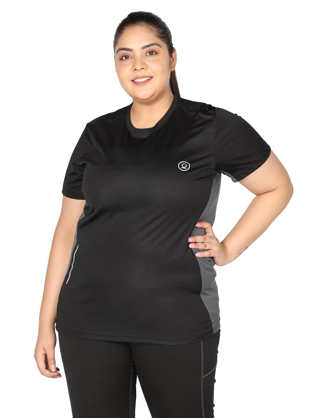 CHKOKKO Women's Polyester Round Neck Regular Fit Gym Sports T-Shirt