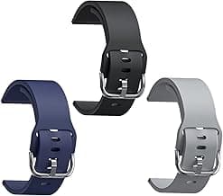 Sounce Silicone 22mm Replacement Band Strap with Metal Buckle Compatible with Fire-Boltt, Boat, Noise, Amazfit, beatXp & Other 22mm Watches