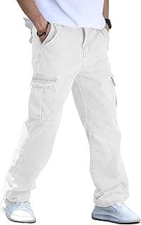 AVANOVA Men’s Cargo Jeans Slim Fit | Stylish Stretch Denim Trousers with Multi Pockets | Casual Wear Pants for Men | Comfortable Daily & Office Denim Wear Bottoms (Jeans 250)
