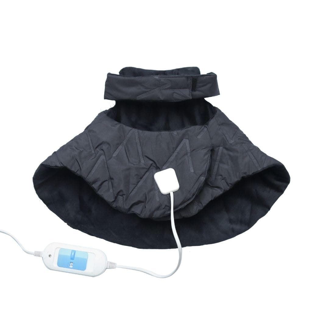 SandPuppy Neckwrap - Electric FIR Heating Pad for Neck Pain ,Cervical Pain and Shoulder Pain Relief |Adjustable Neck Strap to Enahacne comfort and heat | Weighted and Universal Fit for shoulders size up to 20 Inches | Suitable For Men & Women | Inbuilt Thermostat | Black | Gift for Women Men Mom Dad.