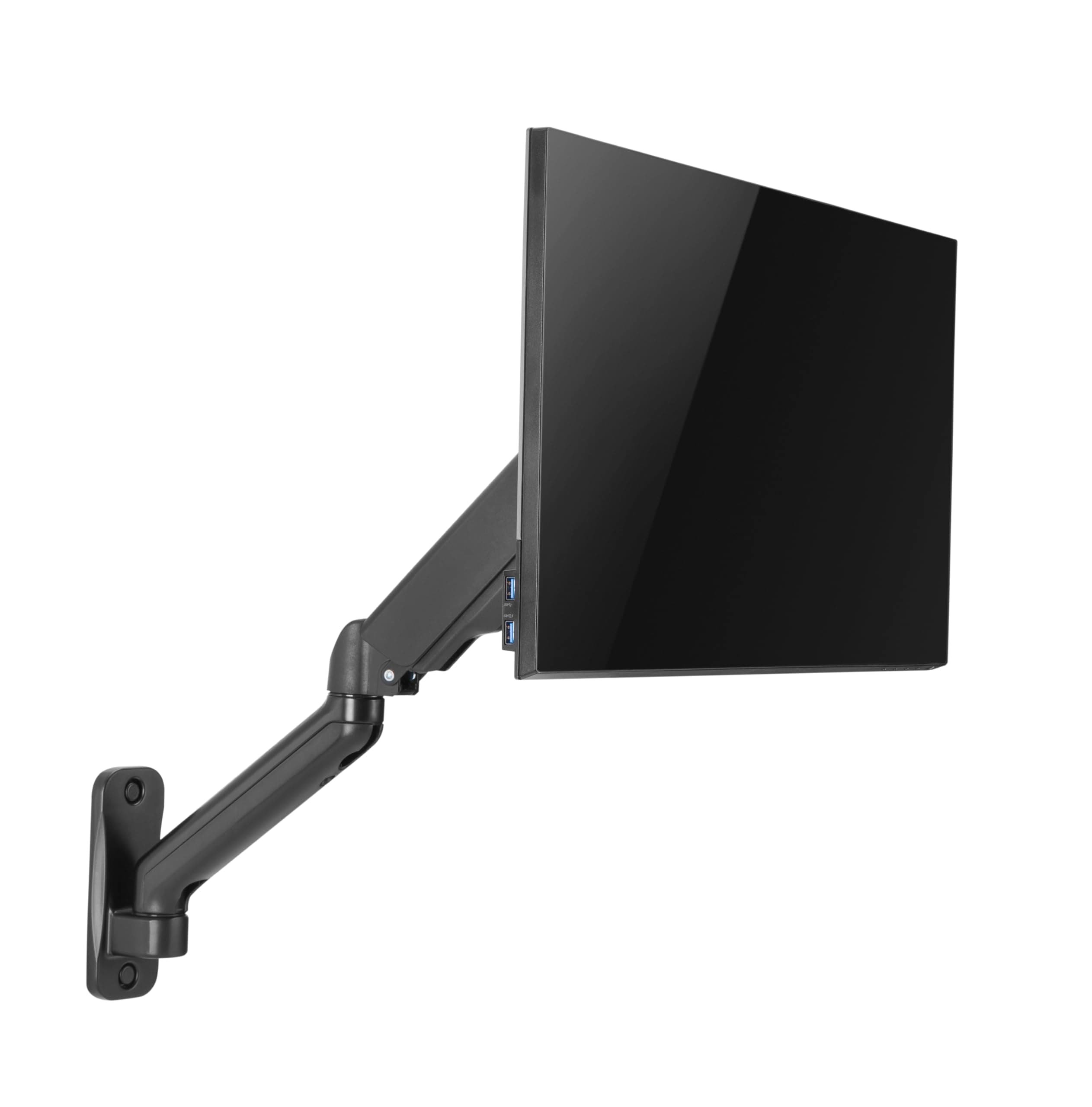 Jin Office Wall Mounted Monitor Stand For 13-32 Inch Monitors| 8Kg Weight Capacity| Spring Assisted Height Adjustment| Fully Adjustable Metal Wall Monitor Arm Mount |Tilt, Rotation and Swivel Features