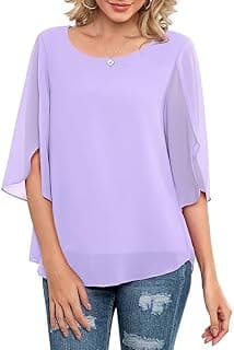 Womens Regular Fit Top(Purple Georgette-)