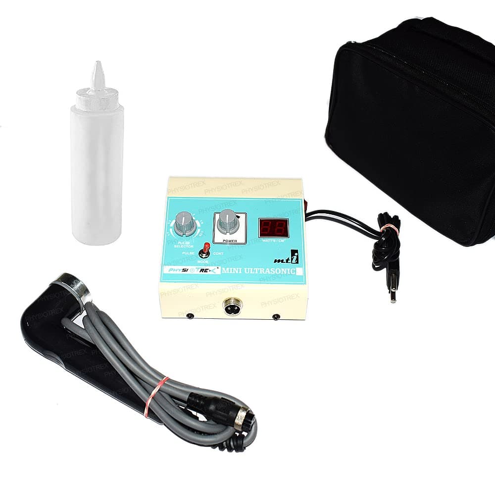 PHYSIOTREX Digital Ultrasonic Mini Ultrasound Machine for Physiotherapy Equipment, Portable With 1 Year Warranty (Pulse Selector Without Timer)
