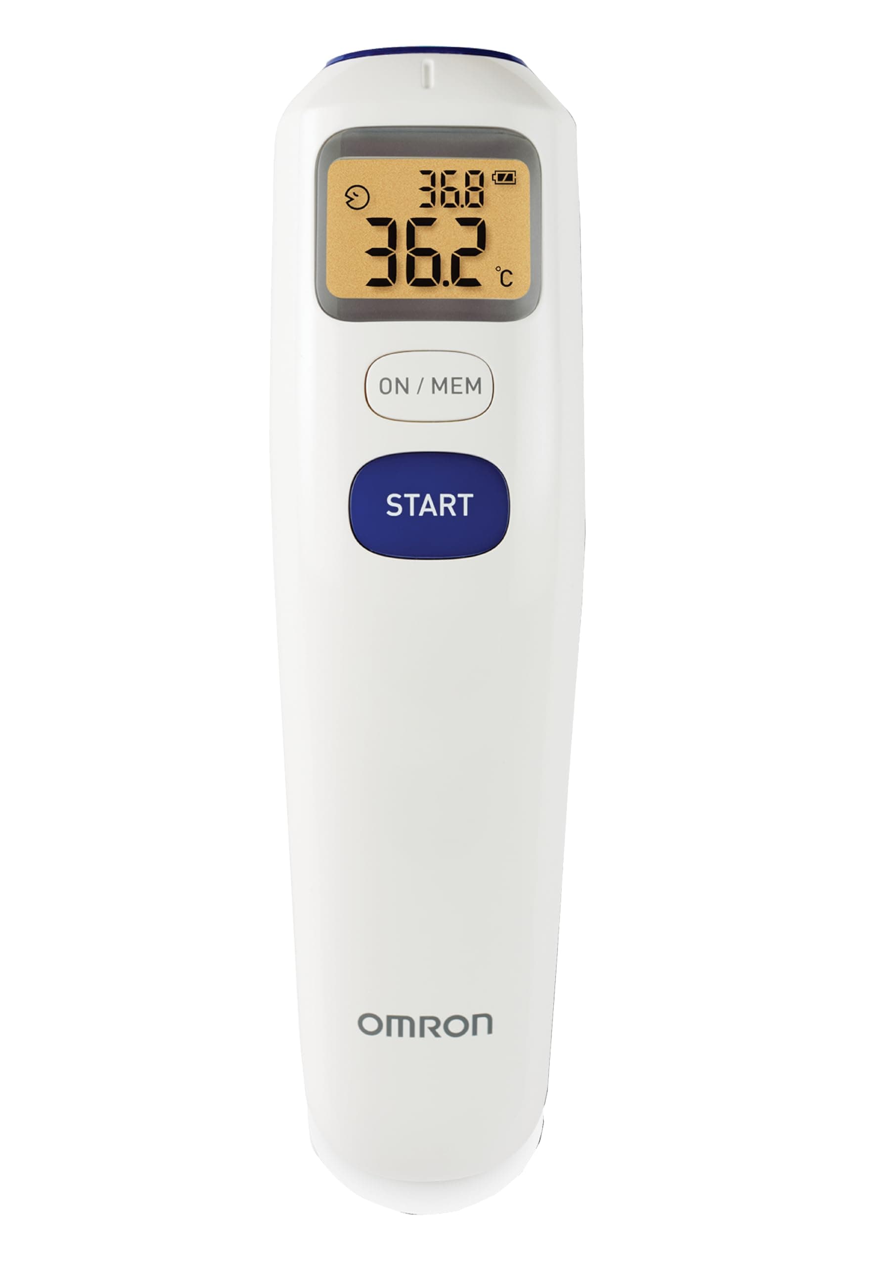Omron MC 720 Non Contact Digital Infrared Forehead Thermometer With 1 Second Quick Measurement, 3 in 1 Measurement Mode, Auto On/off & Backlight, White, (MC-720_Omron _AW)