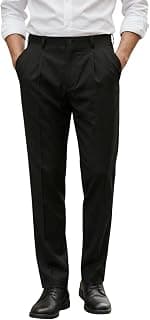 Louis Philippe Men's Regular Fit Fashionable Pleated Trouser Work Ready Solid Formal Trouser