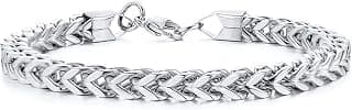 Nakabh Cuban 8 inch Stainless Steel Bracelet for Men Boys