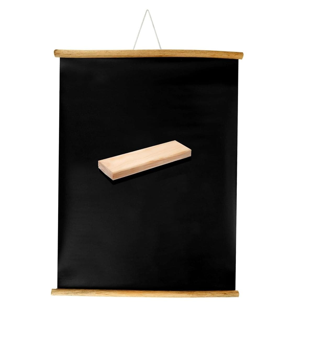 EDUTOP Wall Hanging Wooden Roll-Up Black Board/Chalkboard with Wooden Duster | Black Board for Kids for Home Study Room Accessories Chalk, Teaching Board, Office, School (24X36 Inch) (S.N. 68B)