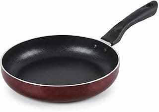 CELLO Aluminium Non-Stick Induction Base Deep Tapper Frying Pan For Kitchen 22 CM Brown | PFOA Free & Dishwasher Safe, Gas Stove & Induction Compatible | For Sauteing Stir-Frying Searing Browning Food