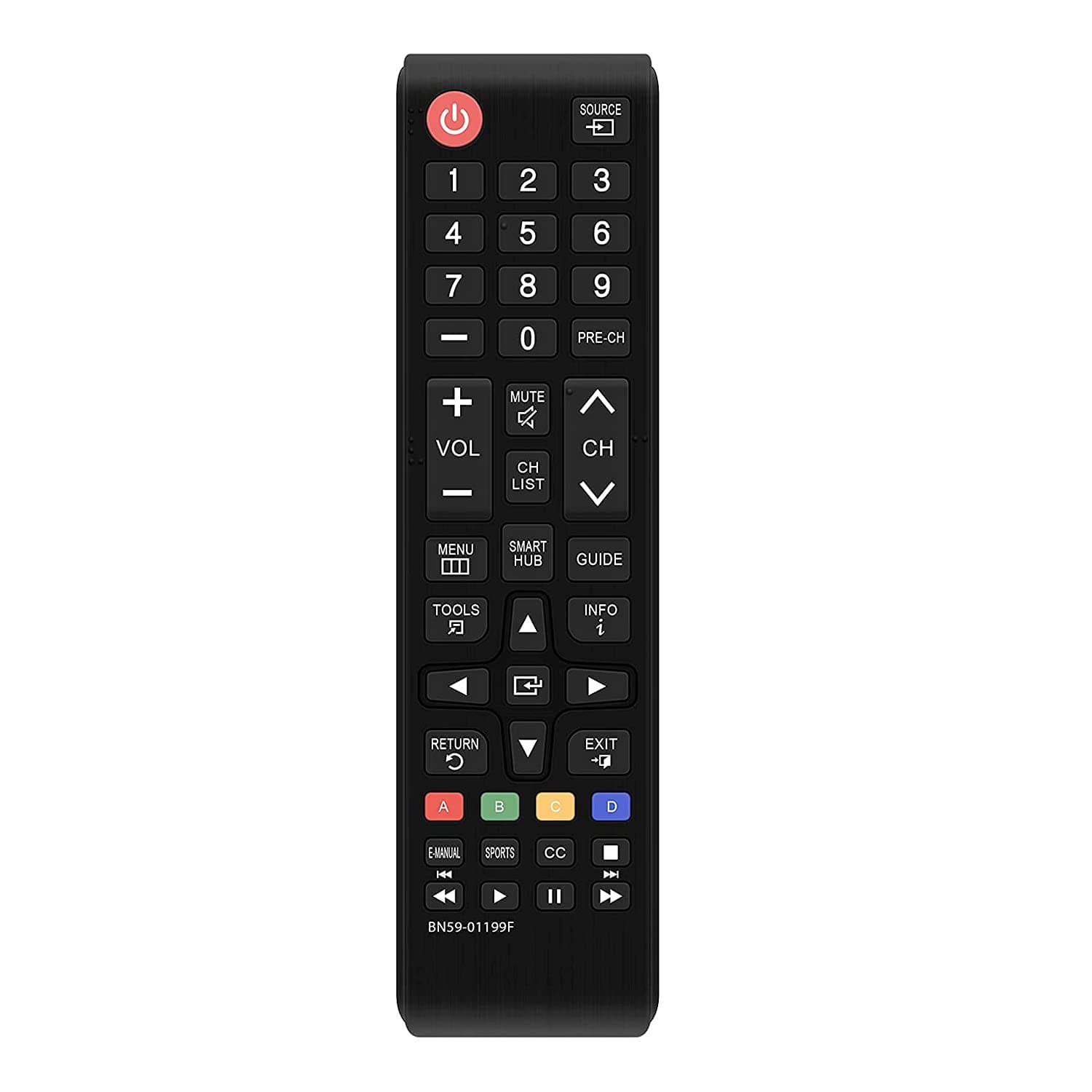 Whizmrchen AMZJK Universal Remote Control for All Samsung TV for All LCD LED HDTV 3D Smart TVs Remote, Black