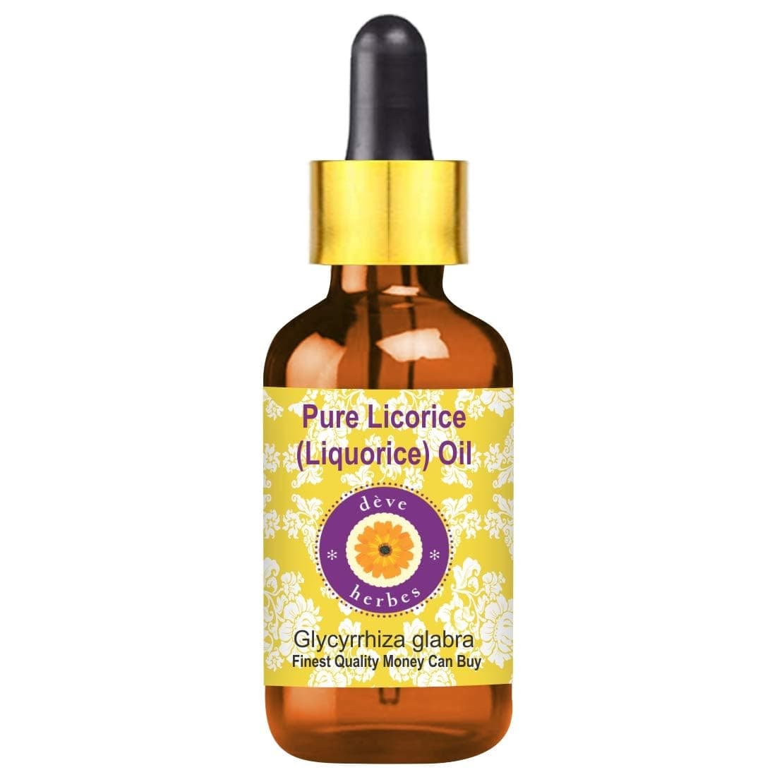 Deve Herbes Liquorice (Licorice) Oil (Glycyrrhiza glabra) with Glass Dropper | Infused | Pure | Non-Sticky | Lightweight | For Skin Blends | Botanical Extract | Men & Women | 15ml
