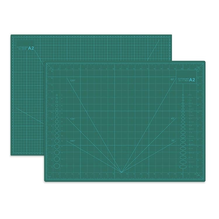 Qatalitic Flexible Cutting Mat, A2 Size (23 X 17 inch), Self-Healing, 5 Layered, Double Sided with Marked Pattern and Grids (Green) Polyvinyl Chloride