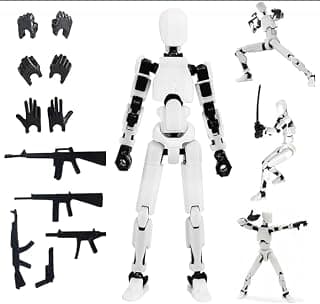 (Do it Yourself) Action Figure Toys,DIY Assembly Dummy 13 Action Figures,Articulated Joints Robot,Gift Idea for Teens & Adults for 14+ (White)