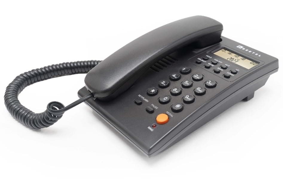 Beetel G20,TEC Certified,Caller ID Phone LCD Display, Ringer LED, DTMF/FSK Compatible, Adjustable Handset/Ringer Volume,Music on Hold,Desk/Wall Mountable,3 Level LCD Contrast,Alarm(Black)