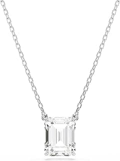 Swarovski Stilla pendant, Octagon cut, White, Rhodium plated