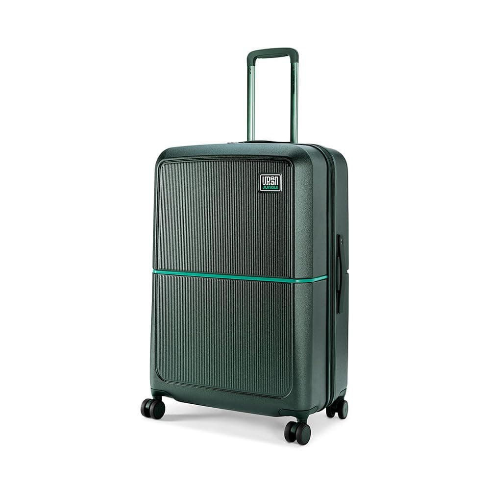 Urban Jungle by Safari Large, The Caliber (75cm) Trolley, 105L Capacity Hard Sided Polycarbonate Suitcase, TSA Lock, Anti Theft Zipper, 8 Silent Spinner Wheels (Green)