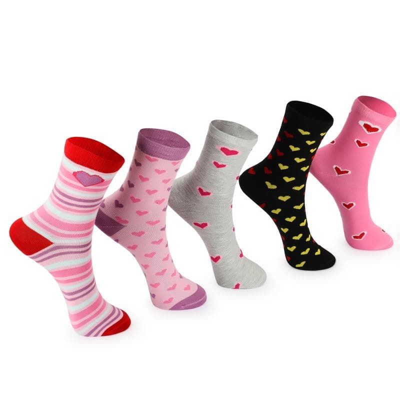 SOCKRAVE Kids Girls Socks | Soft Cotton, Comfortable, Multicolor Printed Socks for Girls - Pack of 5 Pairs