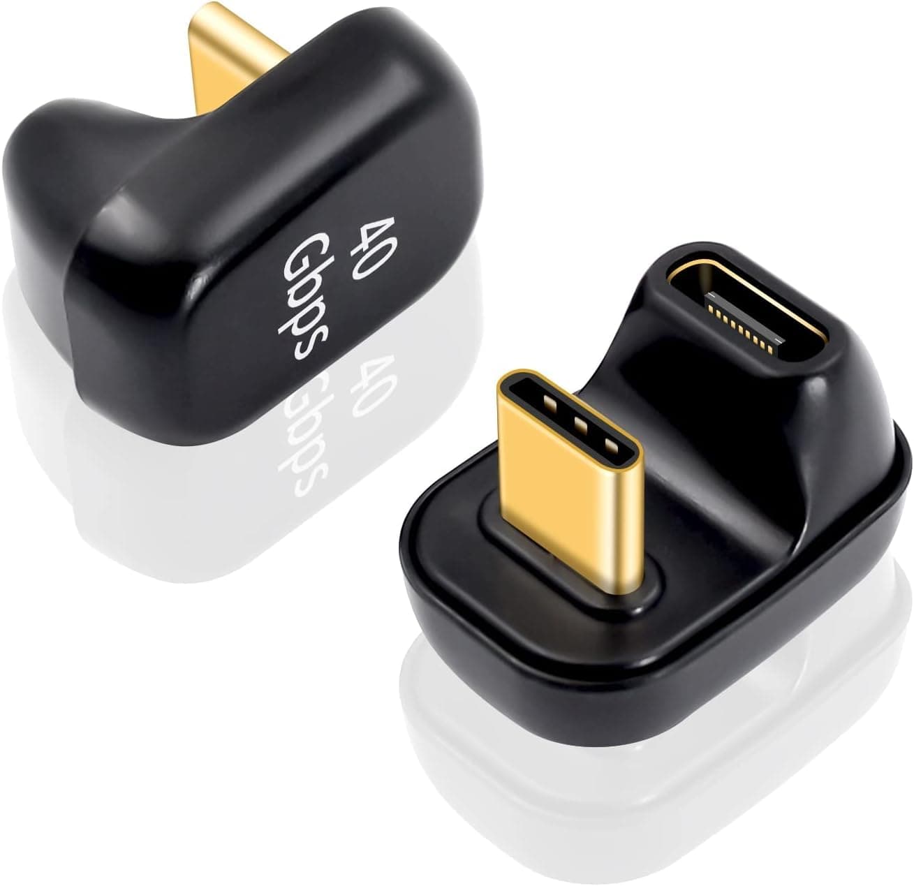 ETZIN 180 Degree USB C Adapter 40Gbps, C U Shape U Shape USB C Male to Female Extender Adapter Compatible with Rog Ally, Steam Deck, Switch