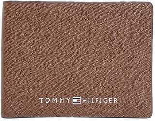 Tommy Hilfiger Men's Osun Slimfold Wallet - Tan | Saffiano Leather | Ultra-Slim Design| Purse for Men | Ideal for Gifting
