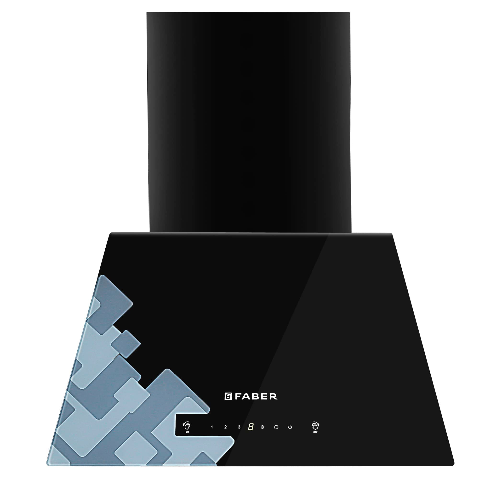Faber 60 cm, 1200 m³/hr Auto-Clean Chimney (HOOD JARVIS HC SC BK 60, Baffle filter, Touch & Gesture Control, Black)