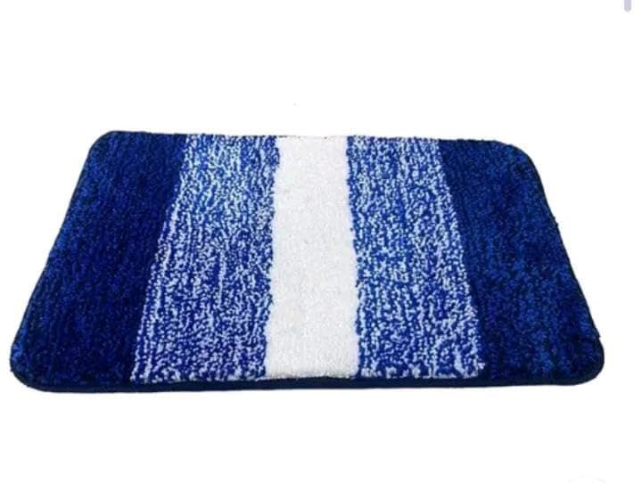 NAMCHI Comfort Microfiber Bathroom Mat Anti Skid-Highly Absorbent Super Soft Door Mats for Home Kitchen Living Room-1500 GSM Floor Mat-40 x 60 cm (Blue Striped)