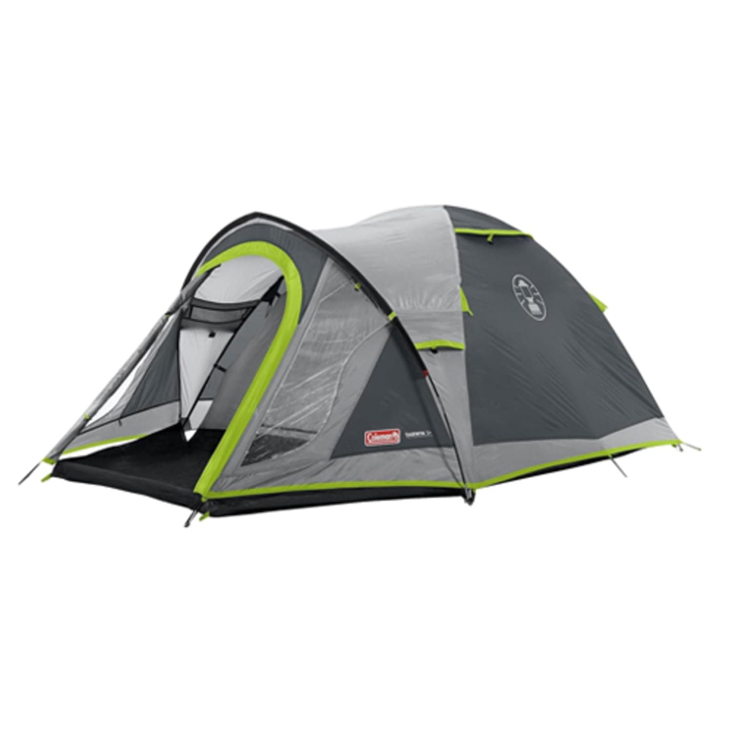 Coleman Polyester Darwin 3+ Person Camping Tent for Adults | Tent House for Camping & Outdoor Travel | Spacious Waterproof Porch for Extra Storage | Full Fly Waterproof Sheet | UV Guard 50+ & Fire Retardant Fabric | 3000 mm Water Column | Easy 10-Min Setup | Grey