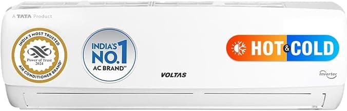 Voltas 2 Ton 3 Star, Hot & Cold Inverter Split AC (Copper, Anti-dust Filter, 243VH Vertis Elegant, White)