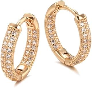 Shining Diva Fashion 18k Rose Gold Plated Latest Fancy Stylish Copper Zircon Bali Earrings for Women and Girls