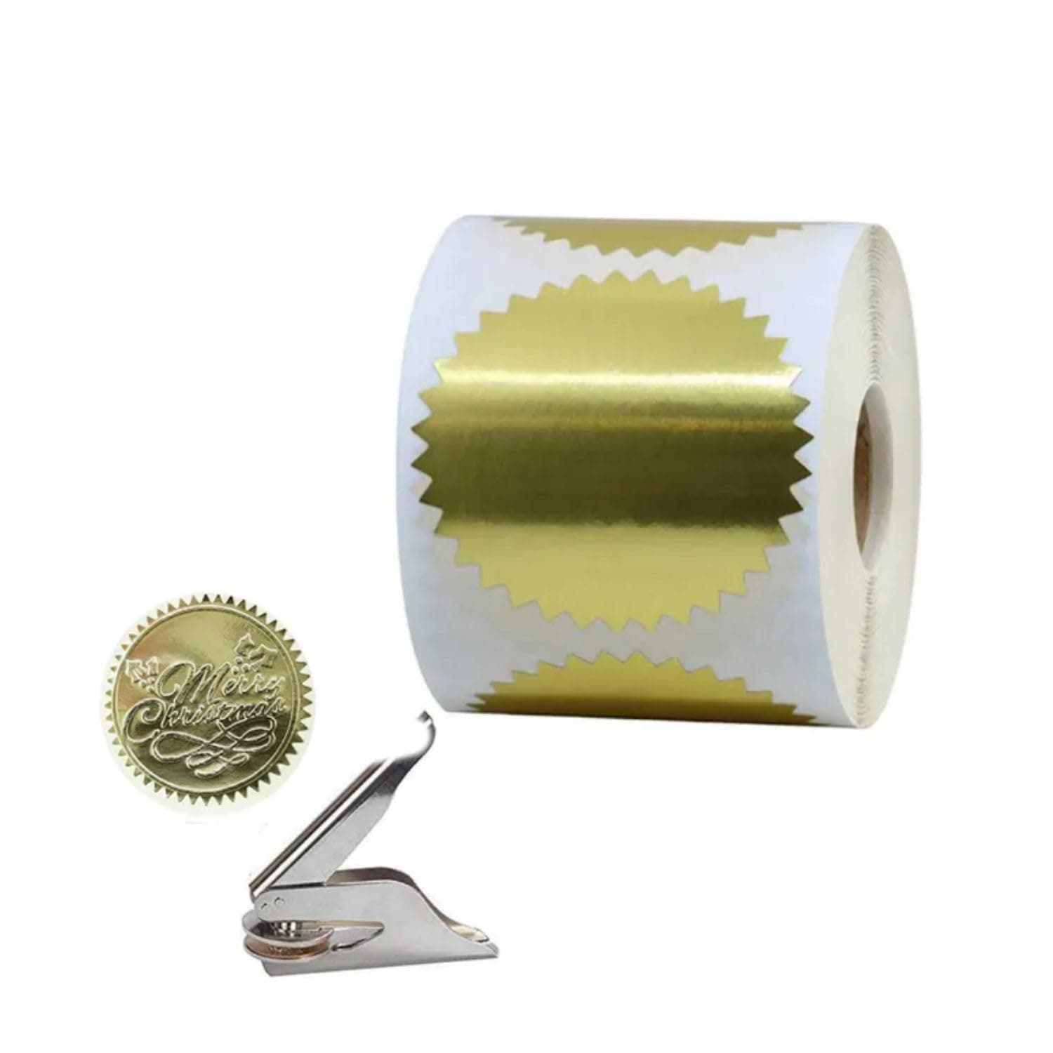 SNOOGG 2x2 Inch 80 piece Gold Foil Certificate Seals Stickers - Embossable Serrated Wafer Labels for Awards, Diplomas, Notary, Wedding Envelopes, Gift Packaging & Business Box Sealing