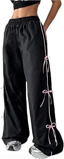 KIFAYATI BAZAR High-Waist Korean Baggy Pants | Oversized Wide-Leg Cargo Trousers | Loose-Fit Parachute Pants for Casual Wear | Trendy Comfortable Fit for Girls