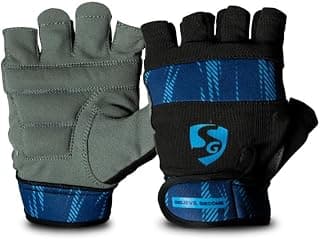 SG Blaze Workout Gloves for Gym | Weightlifting Gloves with Soft Grip, Wrist Support & Anti-Slip PU Palm | Half Finger Training Gloves for Men & Women, Crossfit & Cycling