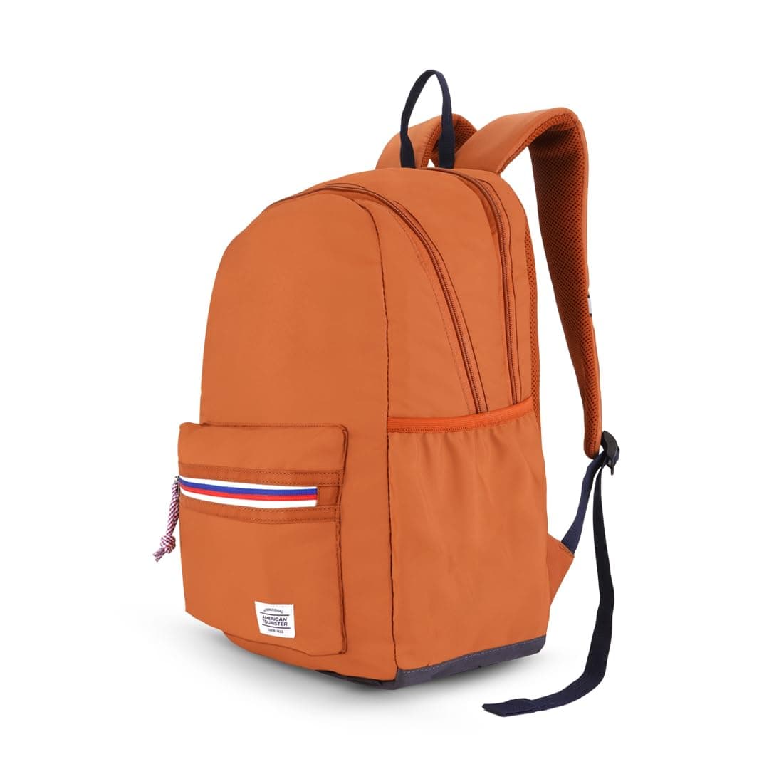 American Tourister Carter | 28L Backpack | 15.6" Laptop Bag | 2.5 Compartments | College & Office Backpack for Men and Women | Ginger/Orange | 1 Year Global Warranty