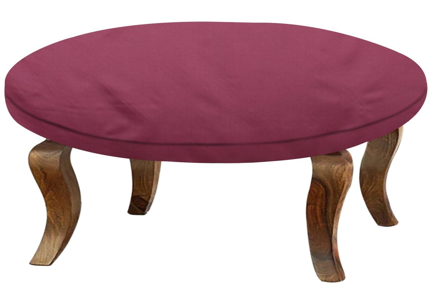 Stylista Polyester Elastic Round Center Tpoy Table Cover (WxL 18x18) in Inches - Maroon