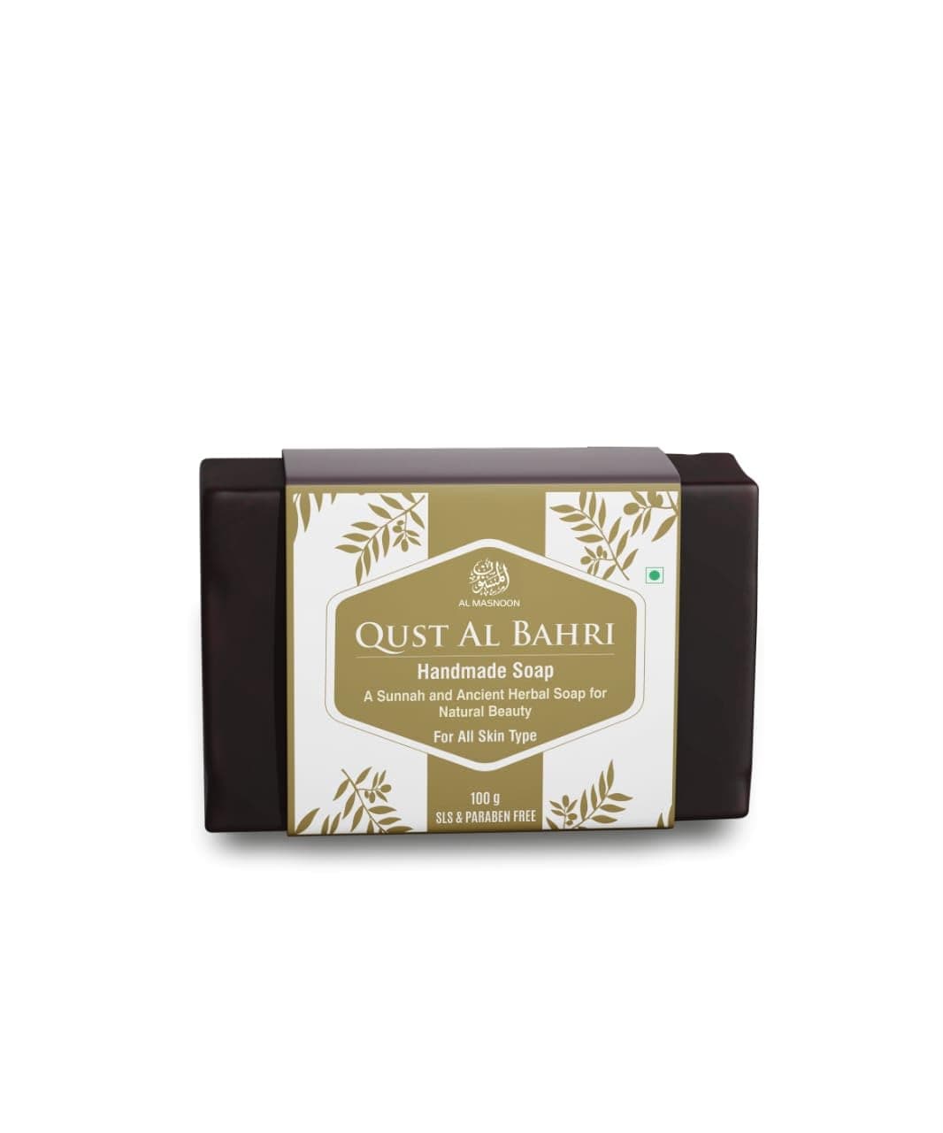 Al Masnoon Qust Al Bahri Handmade Soap for All Skin Types, 100g (Pack of 1) - Natural Soap with Qust Al Bahri for Gentle Cleansing and Skin Care