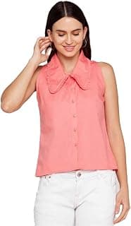 Zink London Solid Pink Regular Women's Shirt