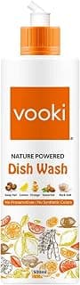 Vooki Nature Powered Natural Dish Wash Gel, No Preservatives, No Synthetic Colors - 500 ml (Pack of 1)