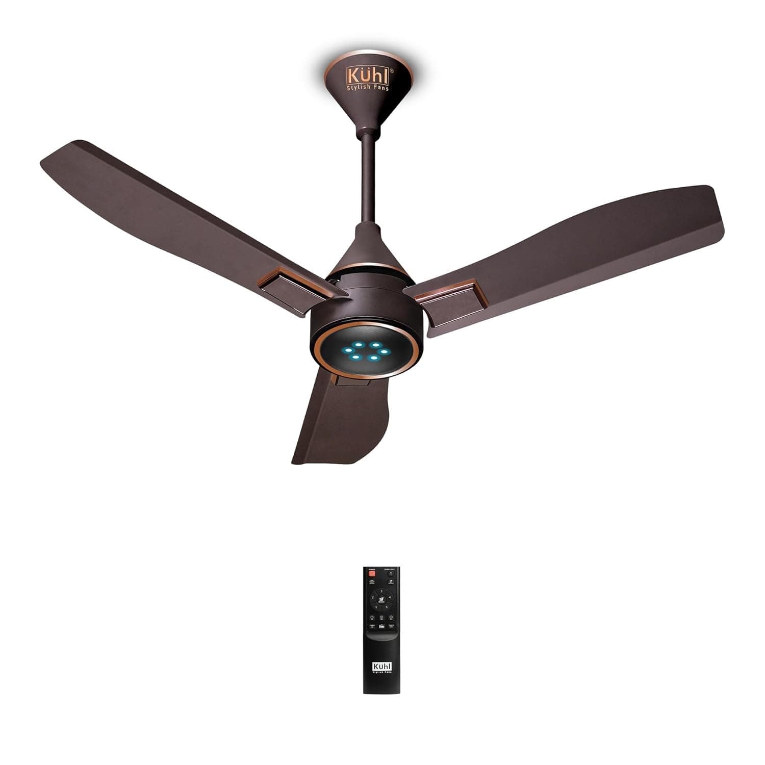 KUHL Arctis A1 900 Mm BLDC 65% Power Saving BLDC Ceiling Fan With Remote | BEE 5 Star Rated & ISI Marked | High Air Flow | 5 Year Warranty On Motor | Espresso,Black