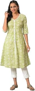 Aurelia Women's Cotton Relaxed Fit A Line Kurta